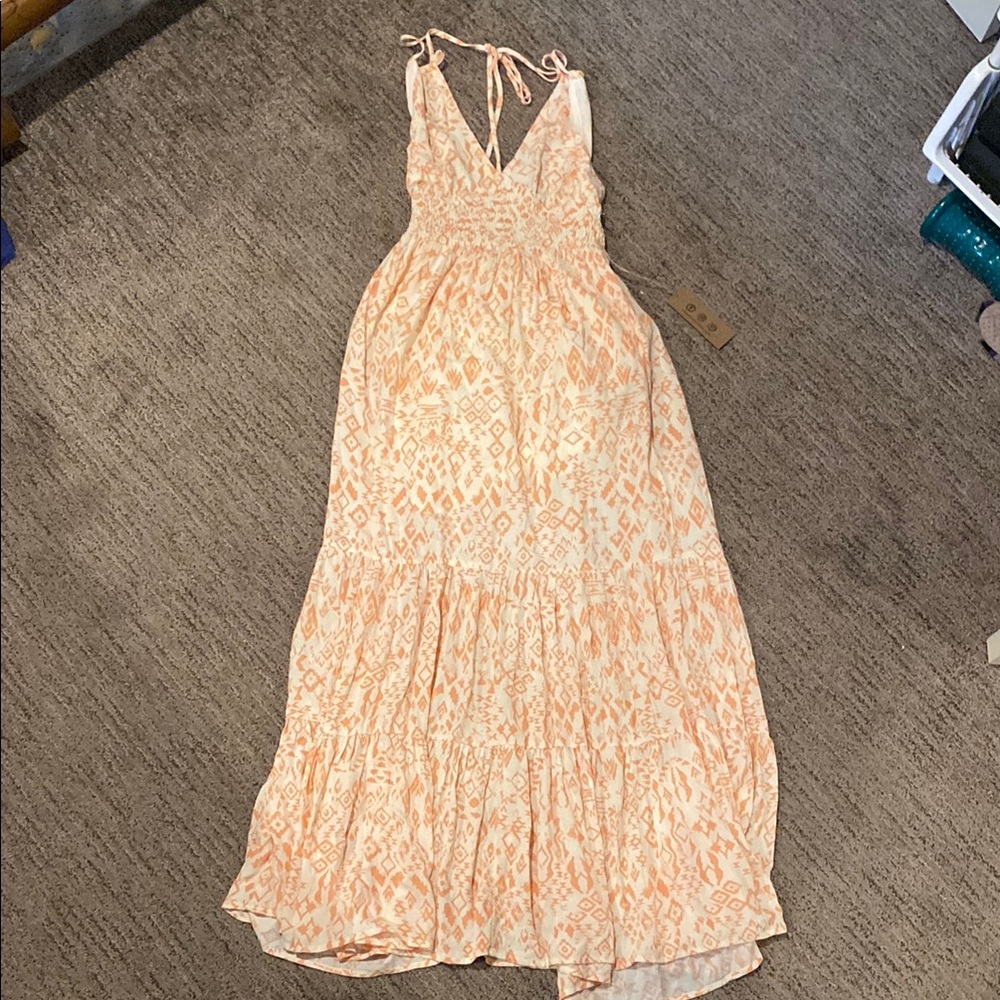Elegant Peach Maxi Dress